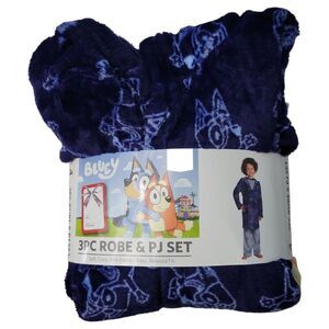 Character Boys 3-Piece Super Soft Hooded Robe & Pajama Set - Bluey